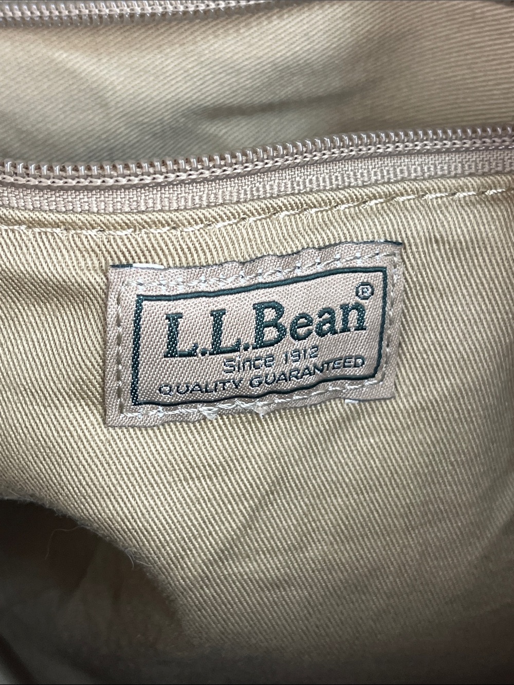 L.L. BEAN VINTAGE SMALL ZIP TOP CANVAS STARFISH EMBROIDERED TOTE LEATHER TRIM - Picture 12 of 16